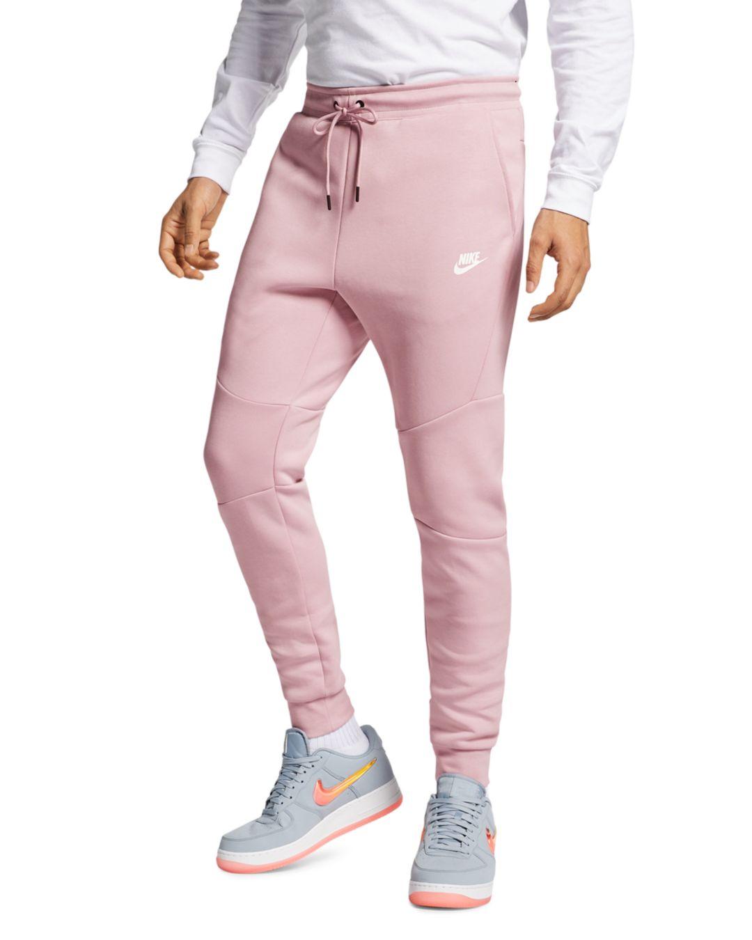 Nike Tech Fleece Jogger Pants in Pink for Men | Lyst