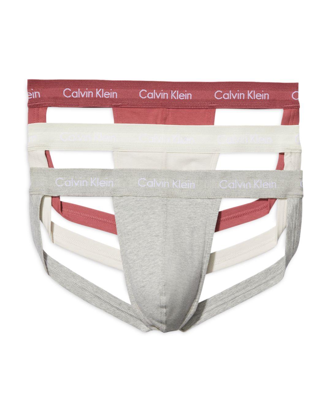 Calvin Klein Cotton Stretch Jock Straps in White for Men Lyst