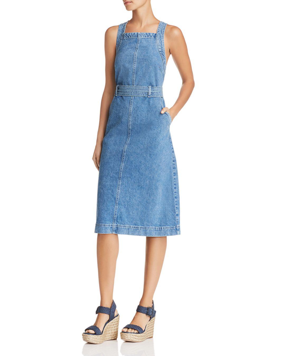 denim apron dress