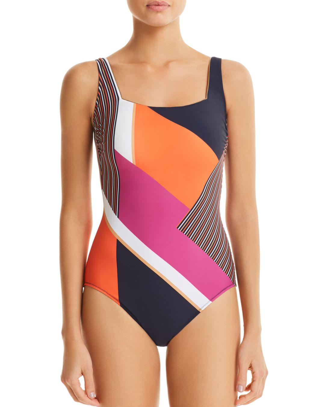 gottex square neck one piece swimsuit