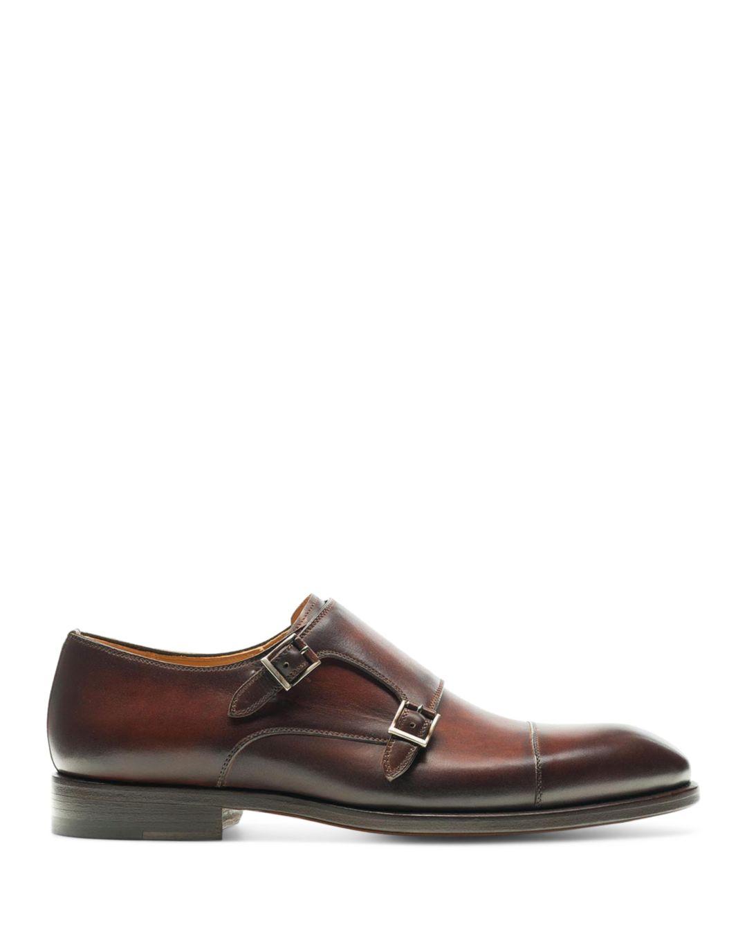 Magnanni Holden Double Monk Strap Cap Toe Dress Shoes in Brown for Men