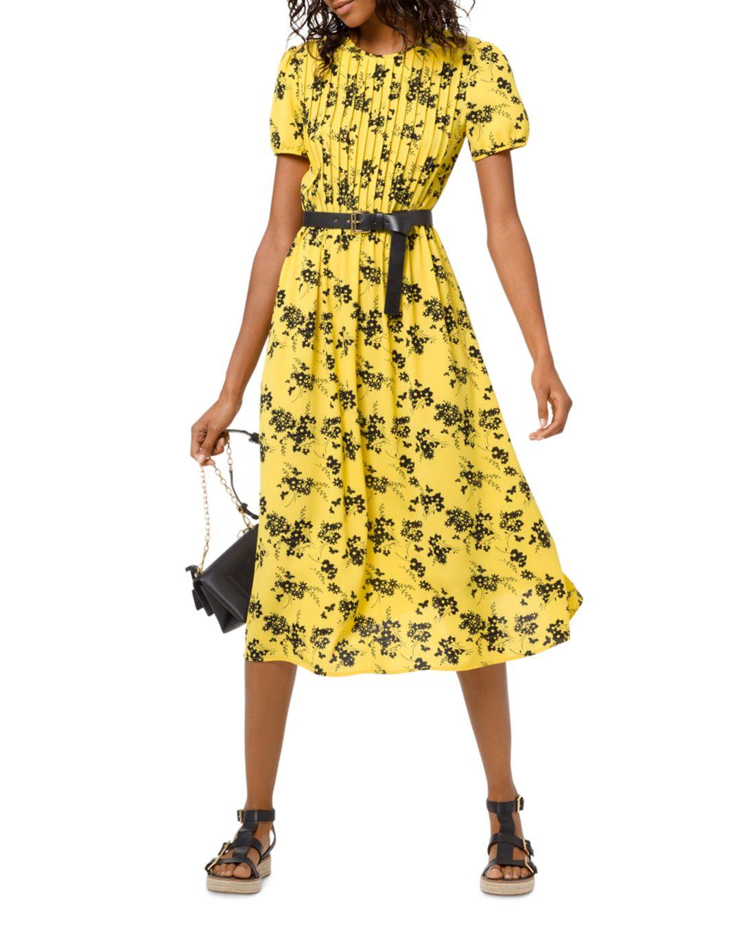 michael kors black and yellow dress