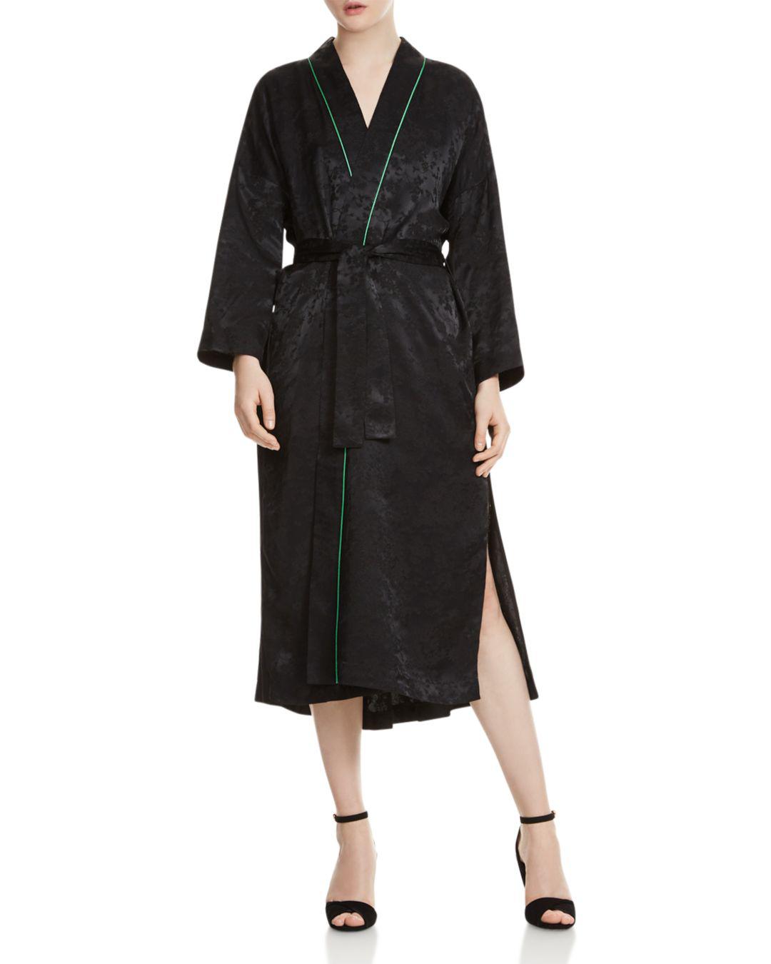 Maje Vasita Jacquard Long Kimono Jacket in Black - Lyst