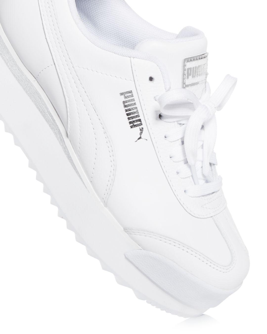 PUMA Leather Women's Roma Amor Platform Sneakers in White - Lyst