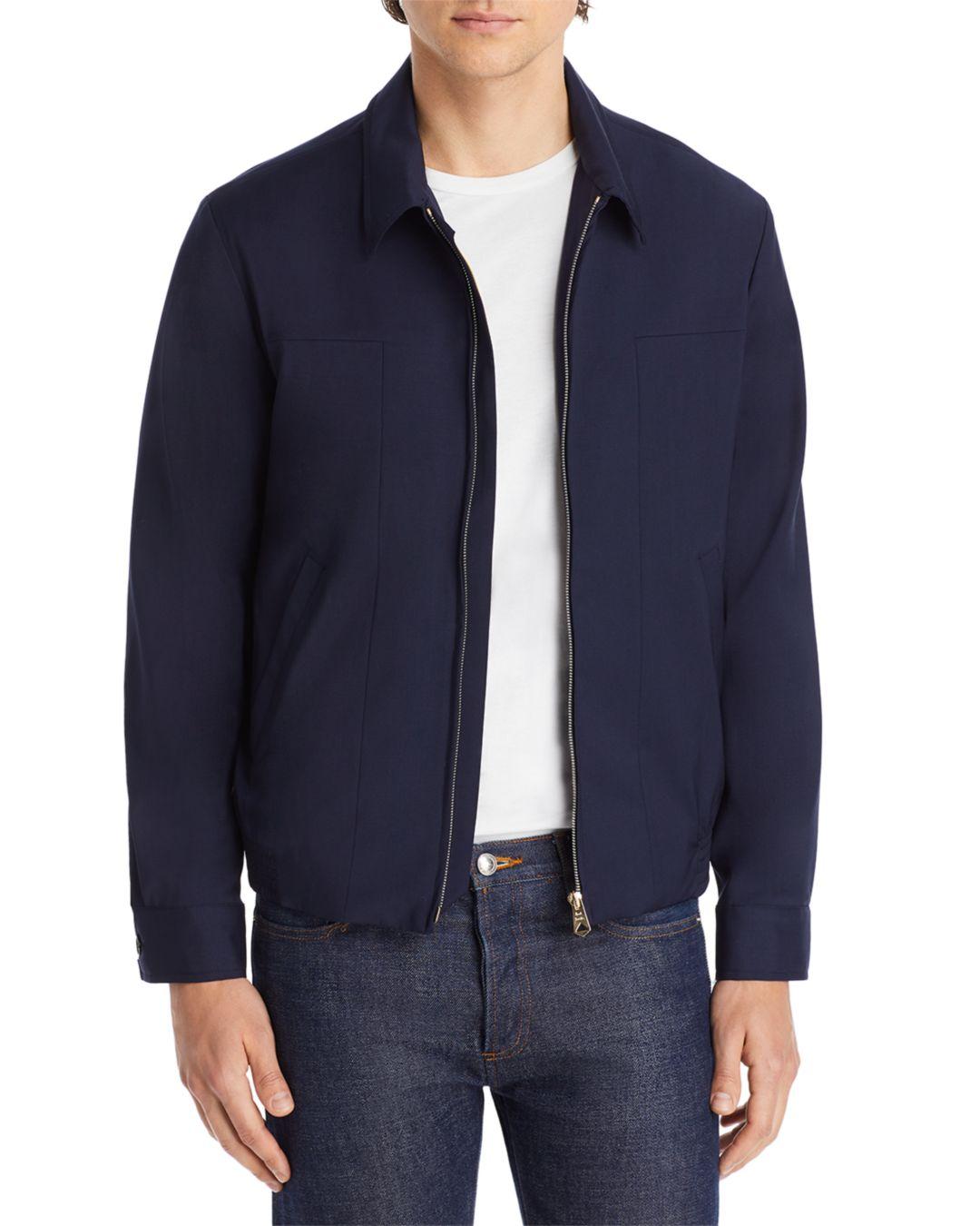 Paul Smith Wool Blend Blouson Jacket in Navy (Blue) for Men | Lyst