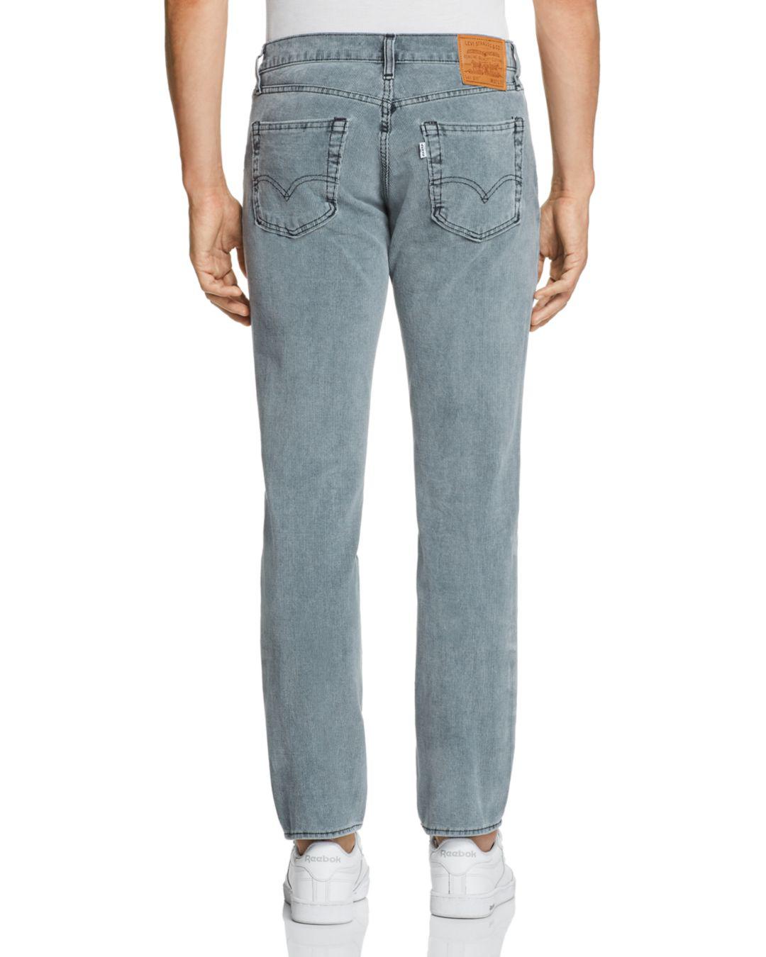 Levi's 511 Slim Fit Corduroy Pants In Mineral Black for Men - Lyst