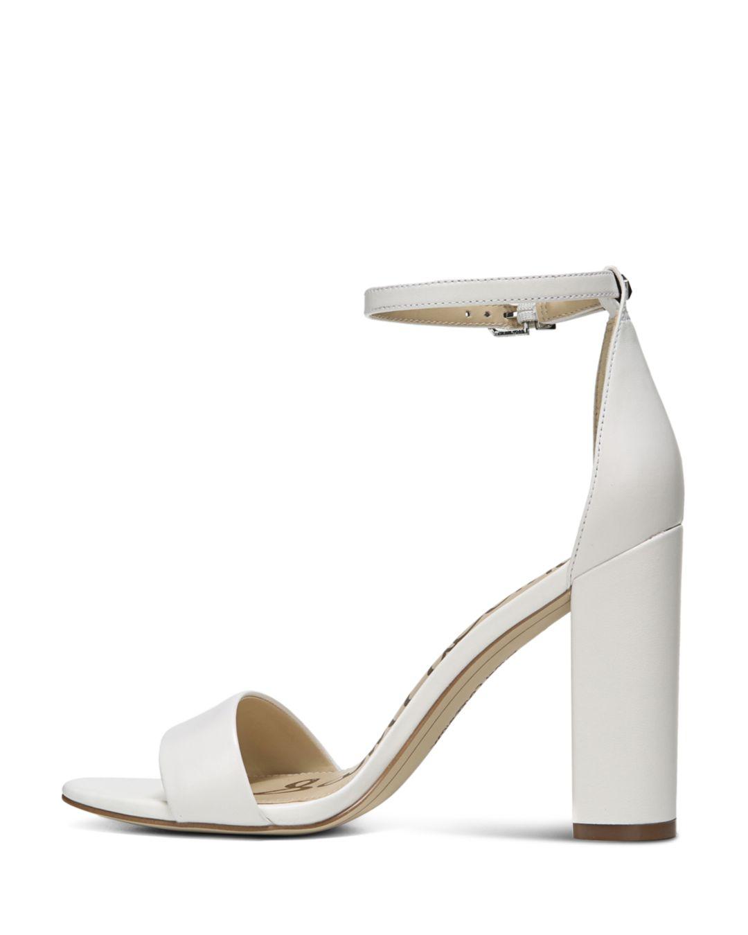sam edelman white block heels