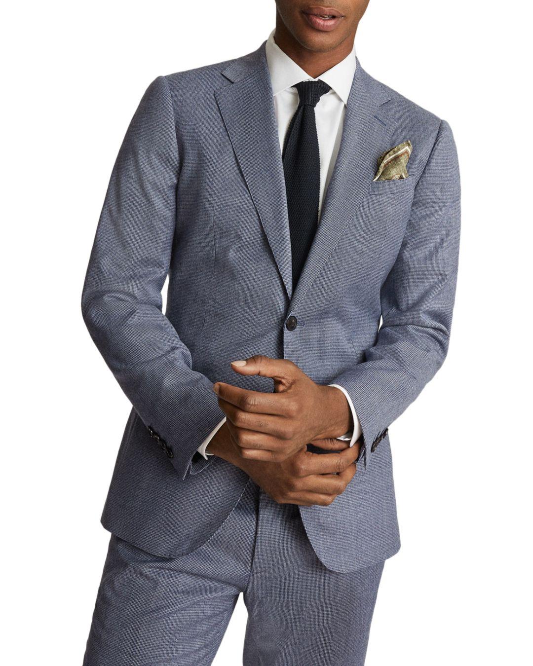 mens blue micro - puppytooth slim fit suit jacket