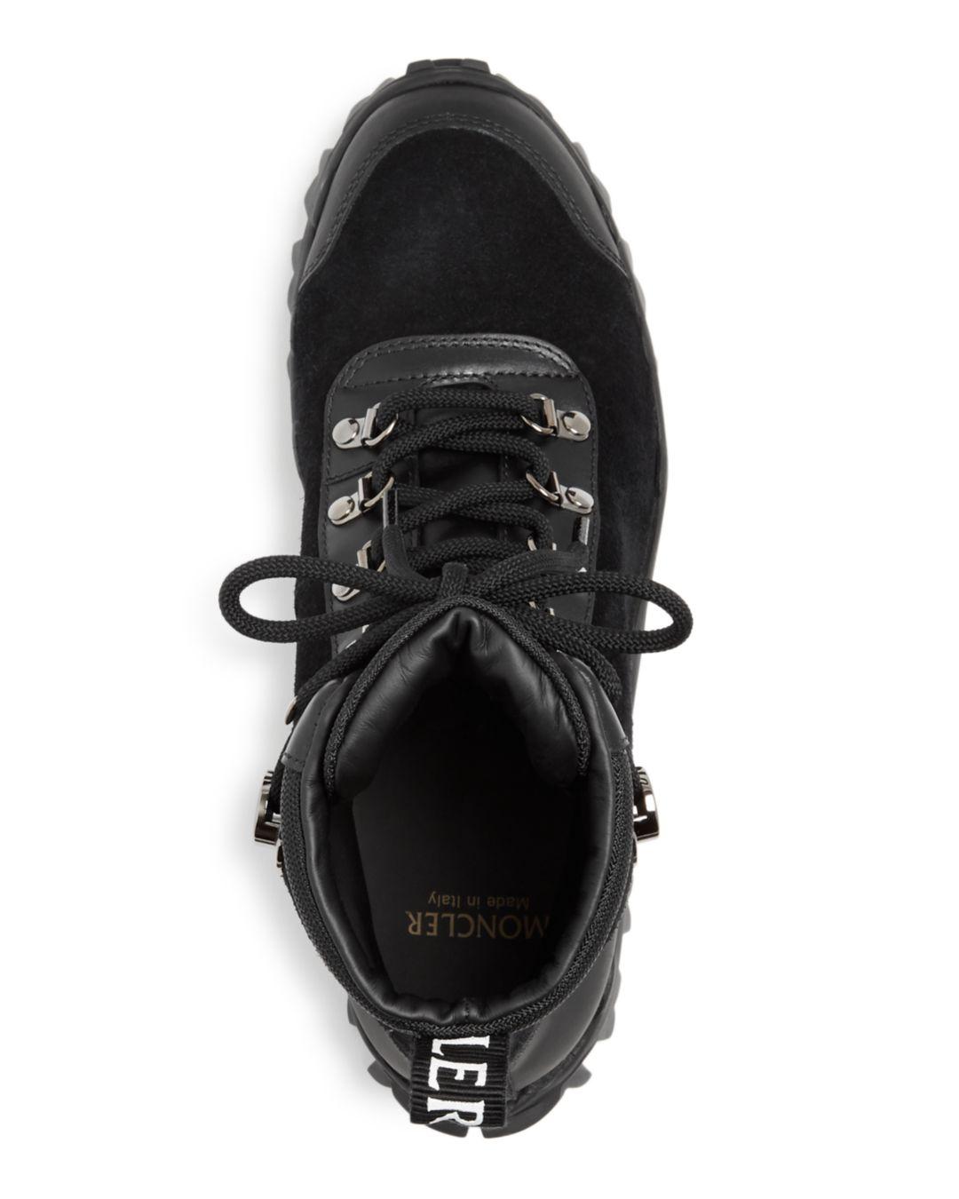Moncler Leather Women's Helis Hiking Boots in Black - Lyst