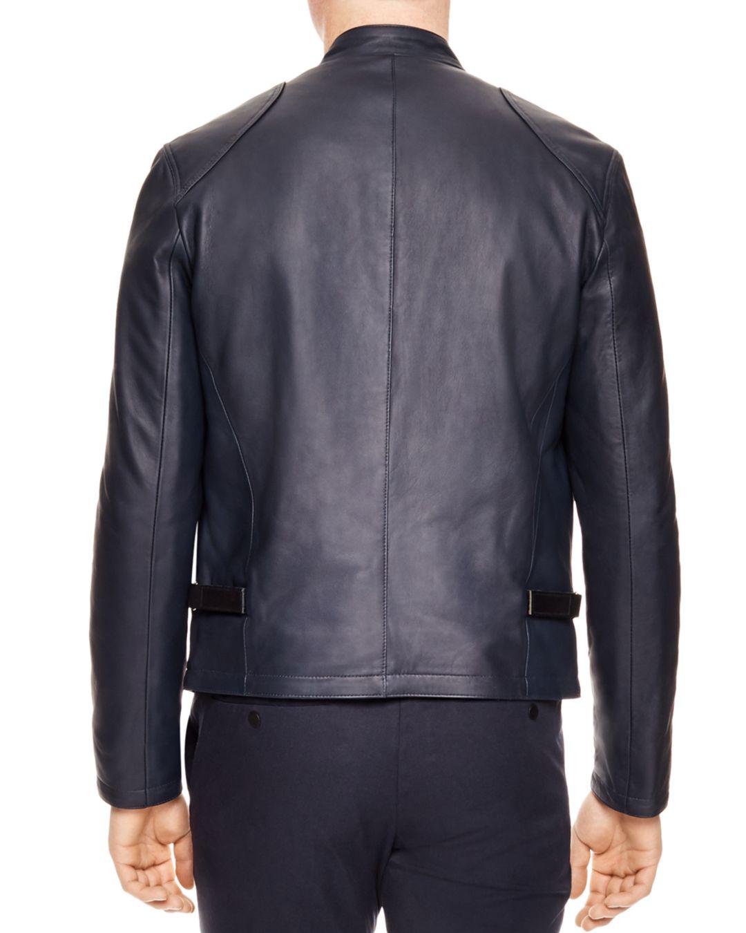 sandro leather jacket mens