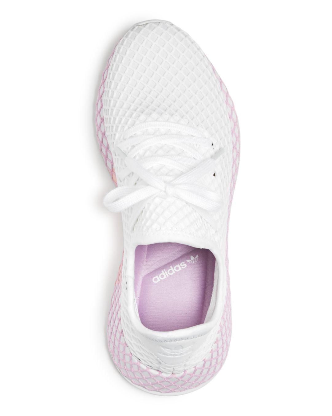 adidas Women's Deerupt Net Lace Up Sneakers in White | Lyst