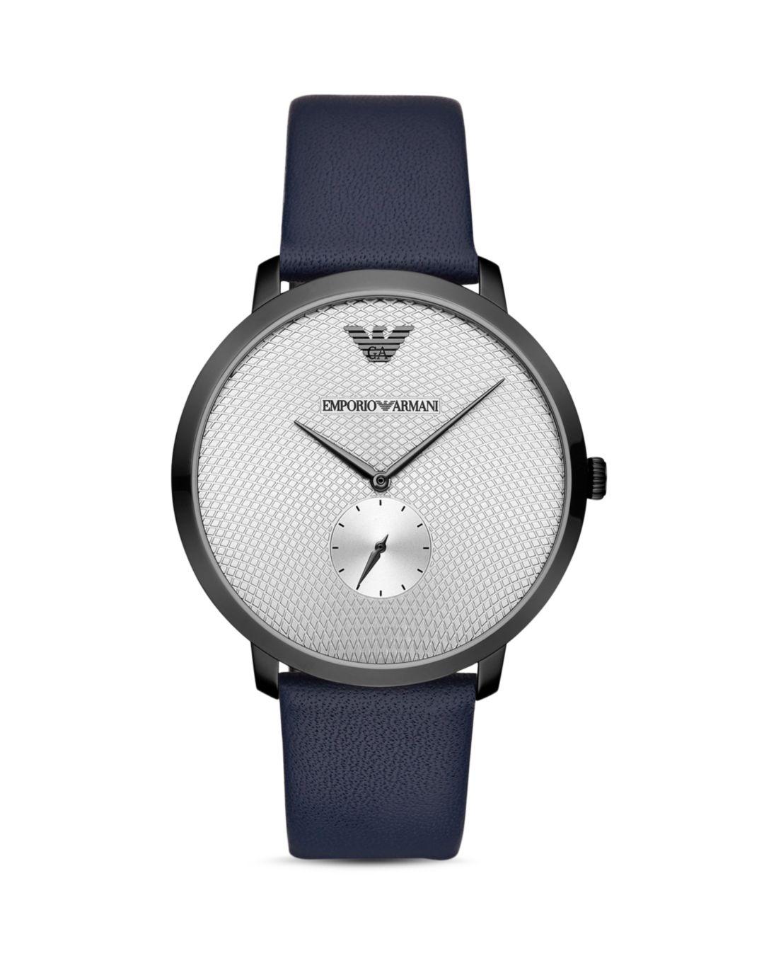 armani blue leather watch
