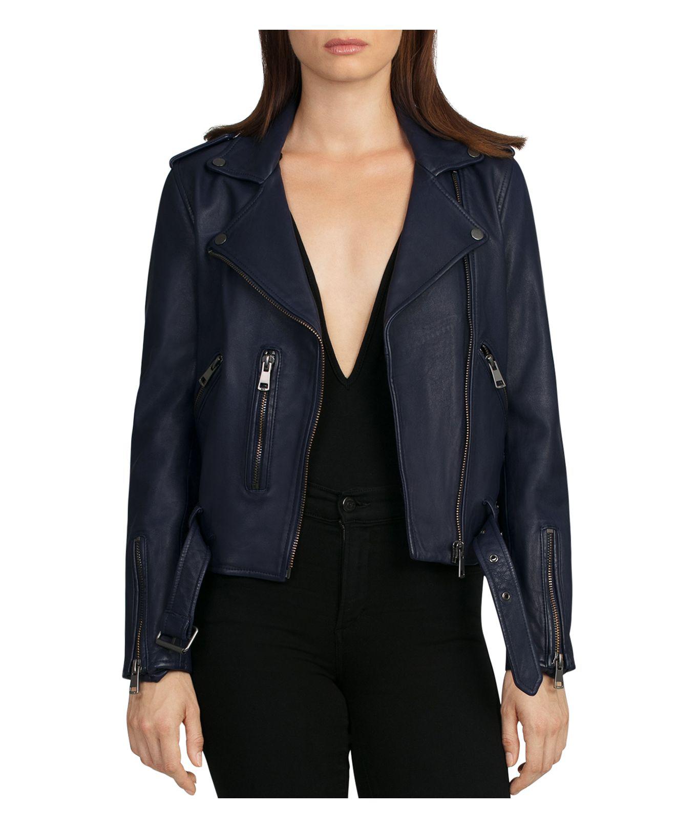 Bagatelle Belted Leather Moto Jacket | IUCN Water