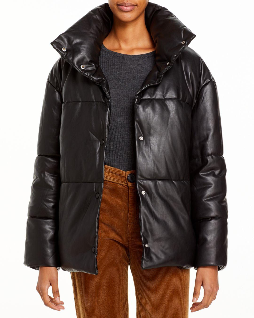 Faux Leather Puffer Coat faux-leather-puffer-coat