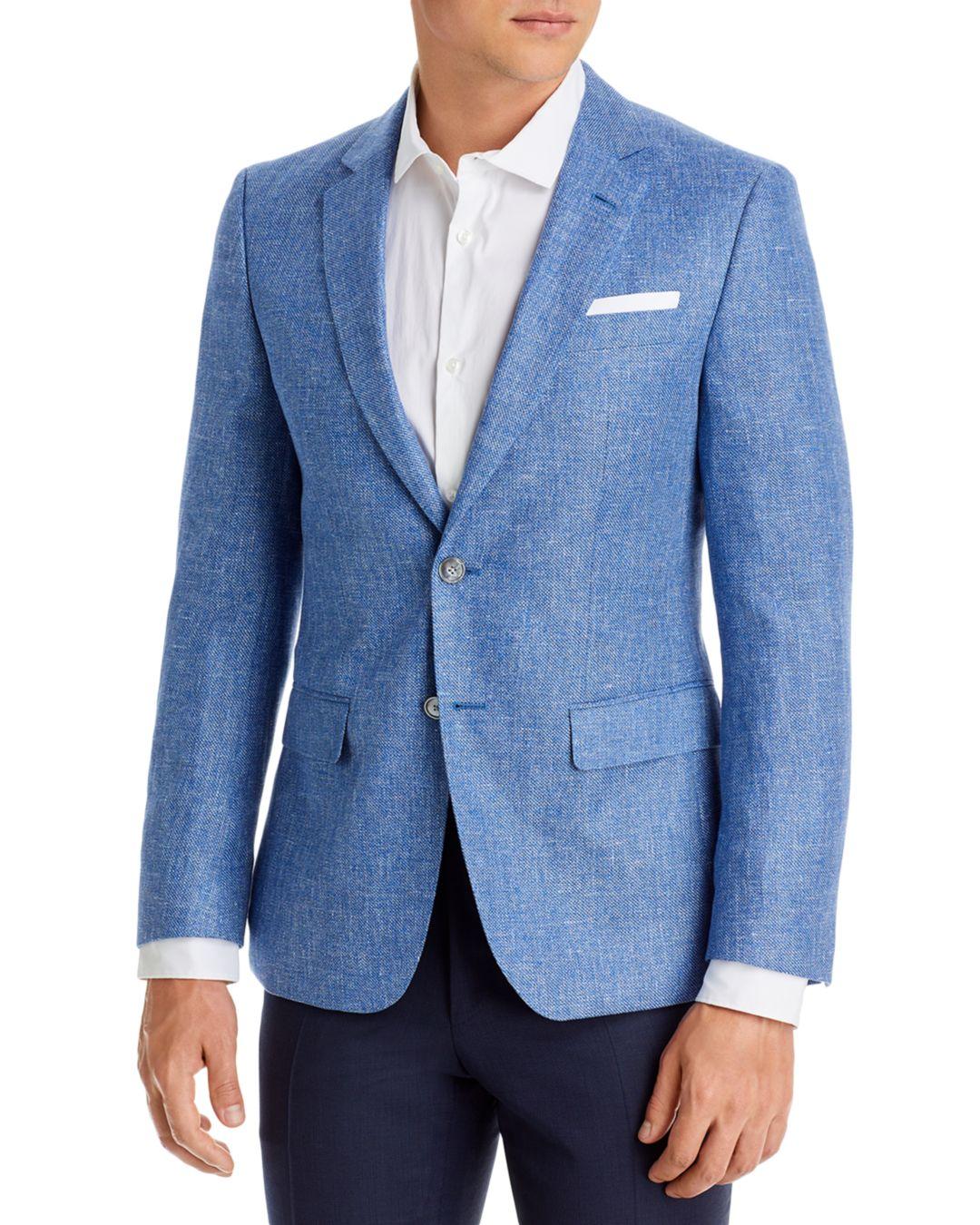 BOSS by HUGO BOSS Linen Hutson Basketweave Slim Fit Sport Coat in Light