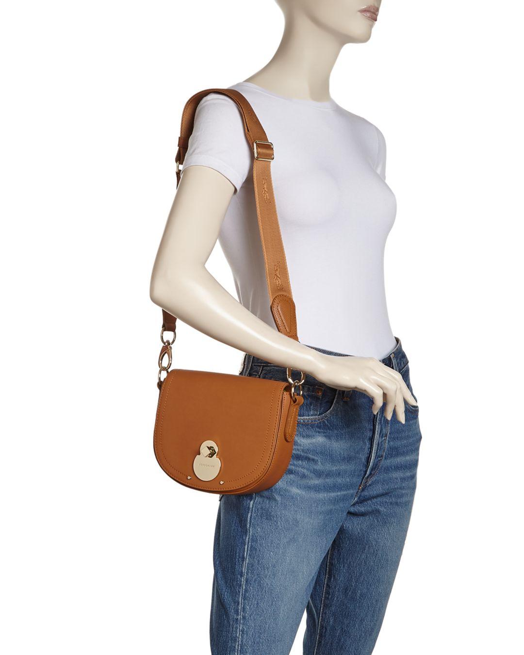 Longchamp Cavalcade Small Leather Crossbody in Black/Gold (Black) Lyst