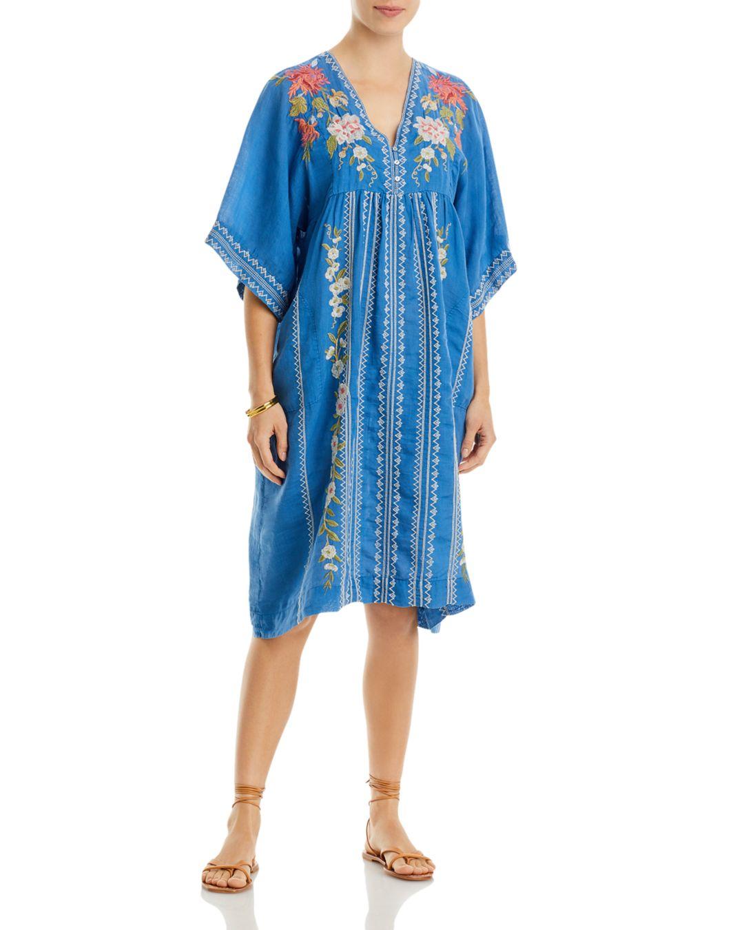 Johnny Was Nalina Embroidered Kimono Dress in Blue Lyst