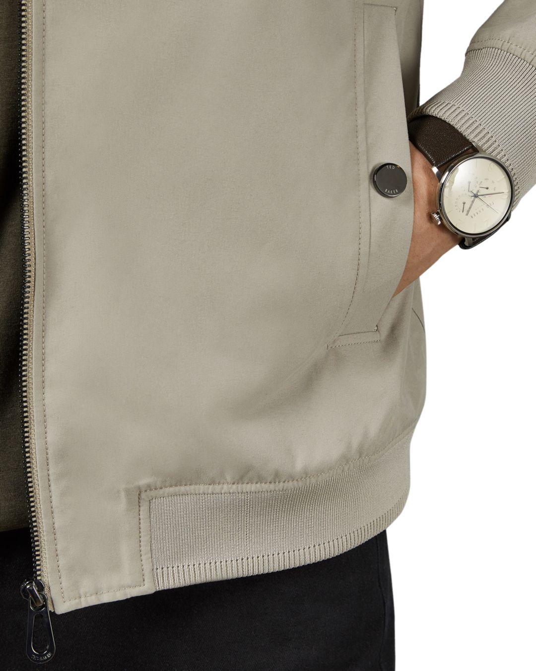 len microfibre bomber jacket