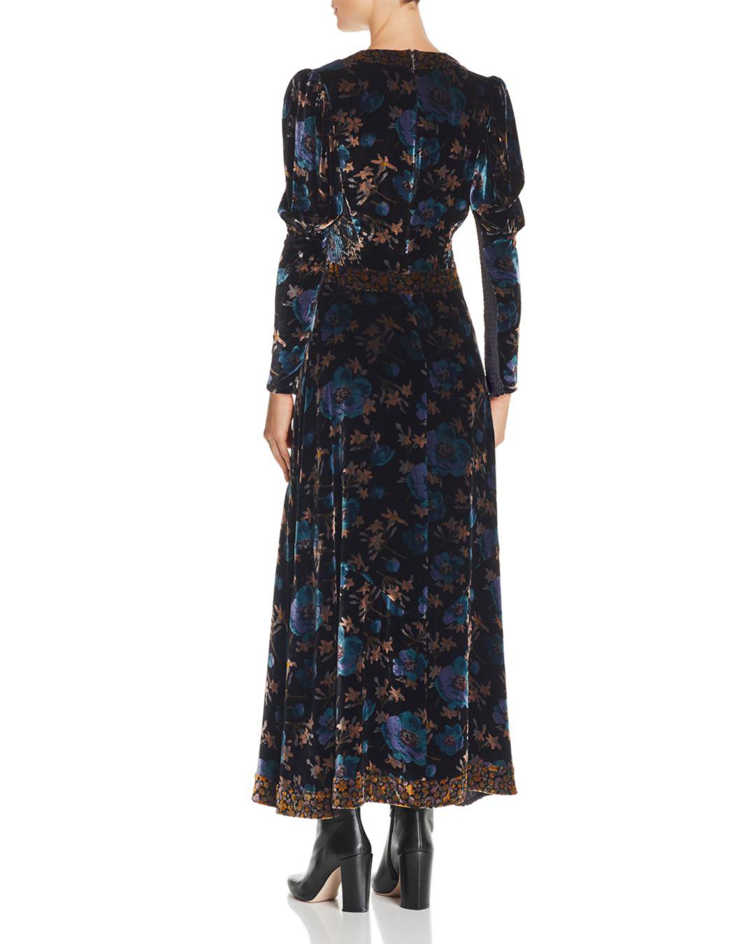 rebecca taylor floral velvet dress
