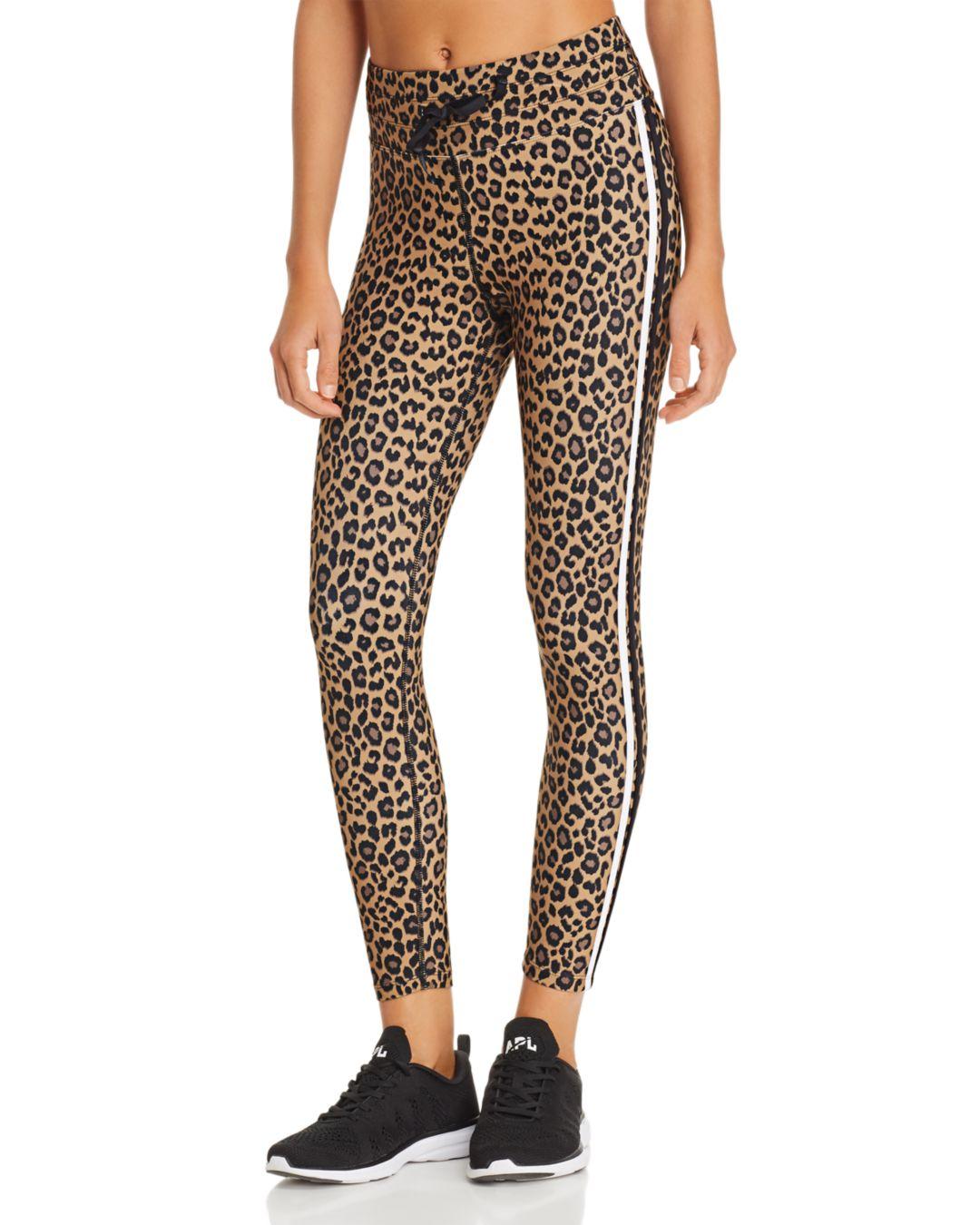 leopard print stripe trousers