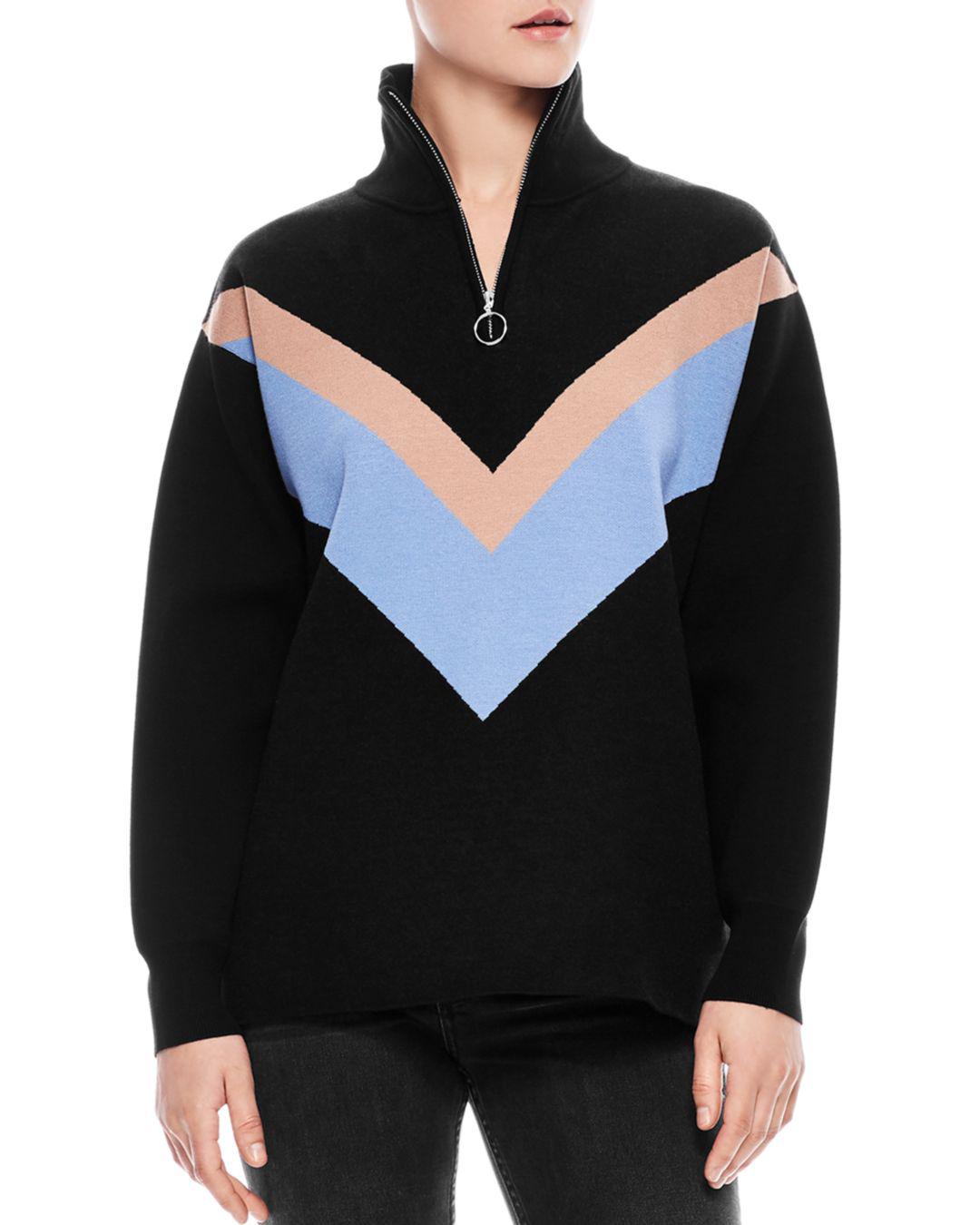 sandro zip sweater