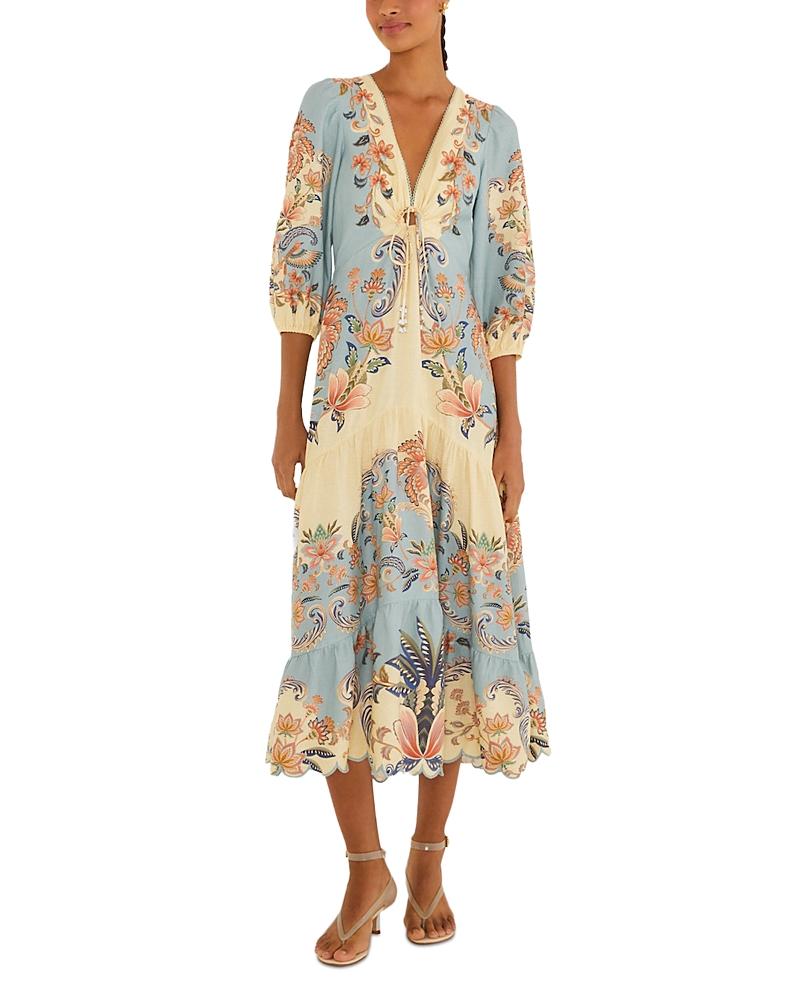 knee length dresses for ladies Cherry Blossom Sleeveless Lenzing Ecovero Euroflax Midi Dress