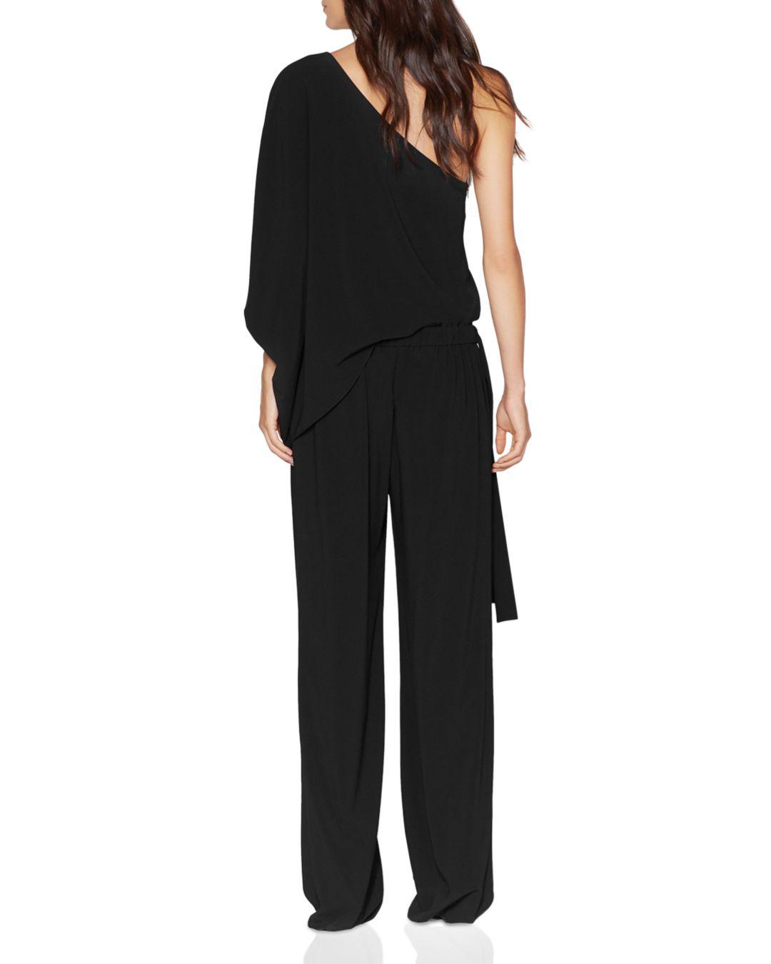 halston heritage one shoulder jumpsuit
