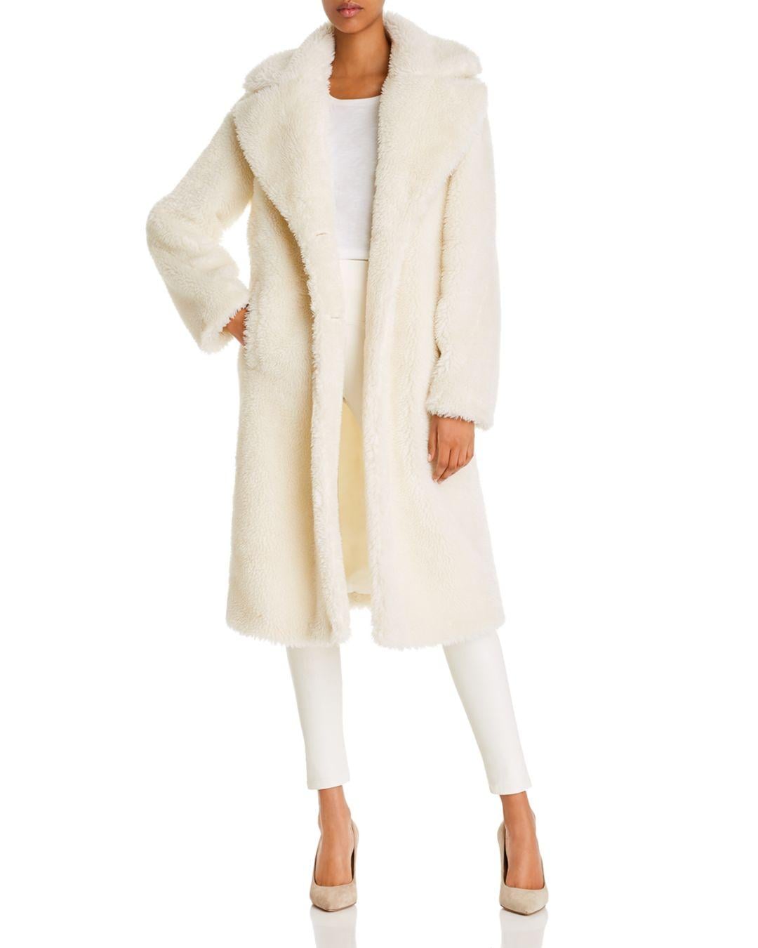 faux shearling coat white