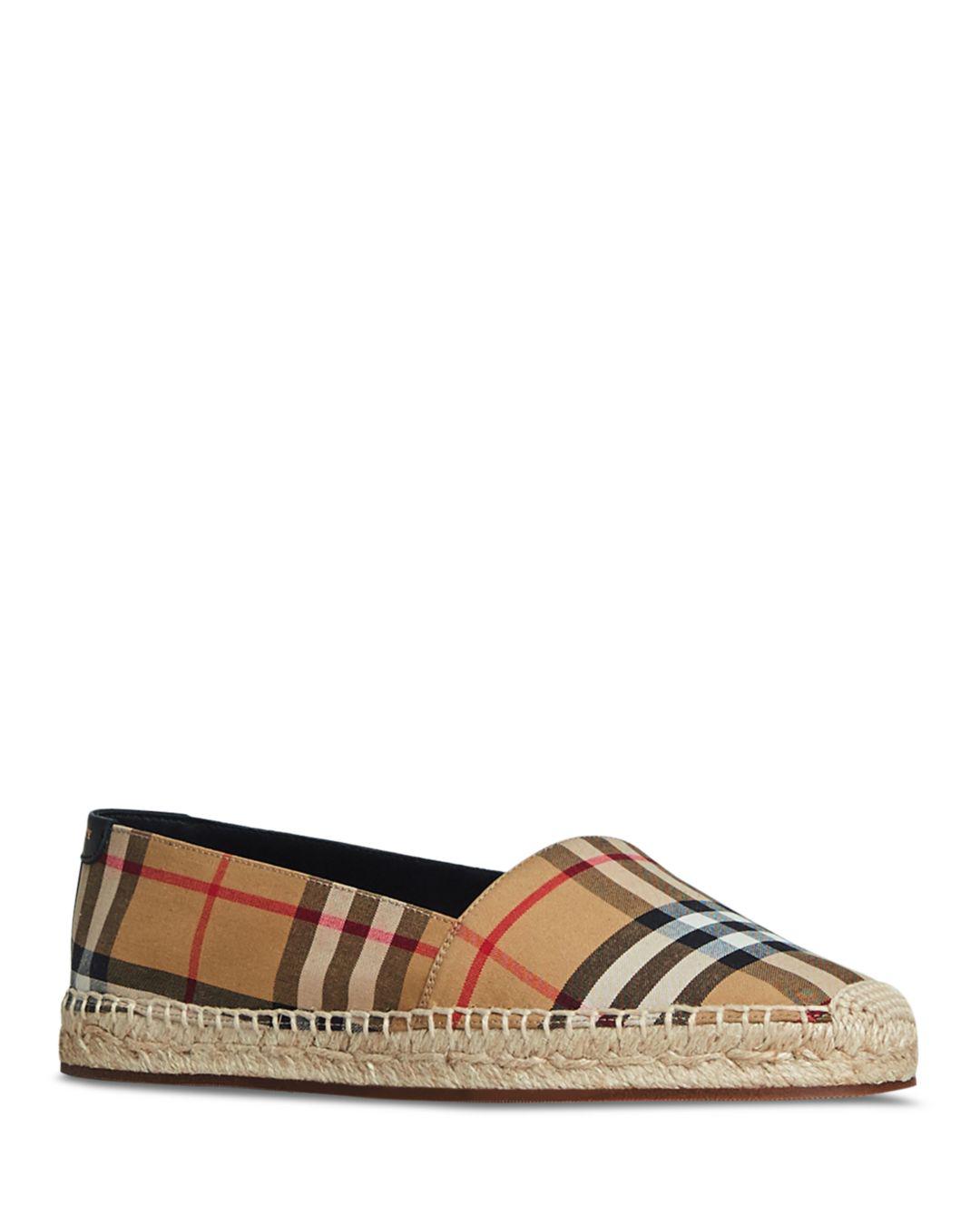 burberry women's check slide espadrilles