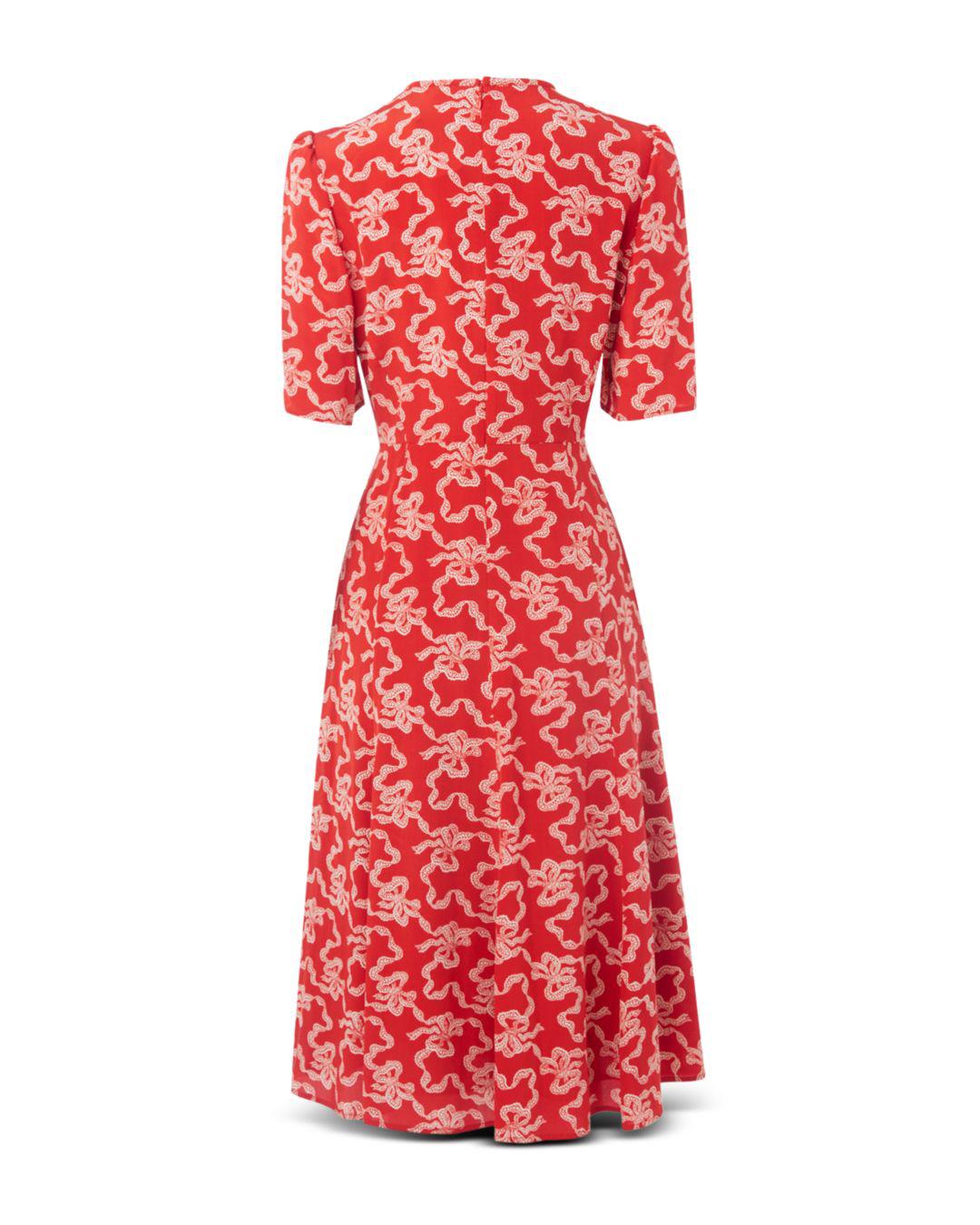 L K Bennett Montana Silk Dress In Poppy Red Lyst