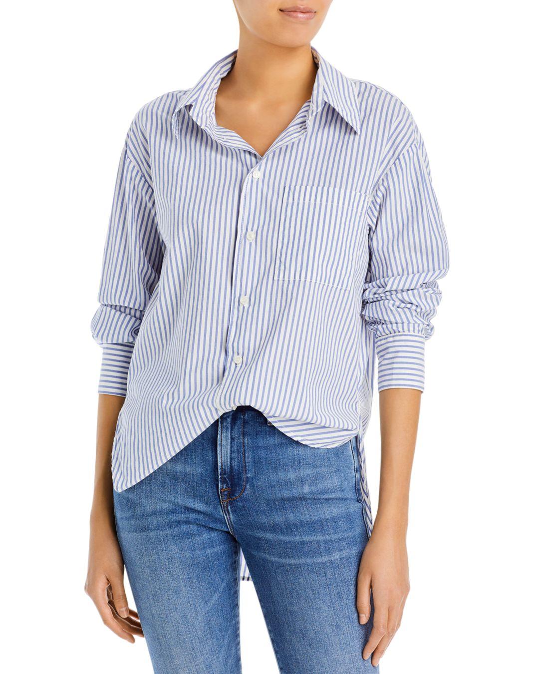 Mother The Roomie Frenchie Button Up Shirt in Blue | Lyst