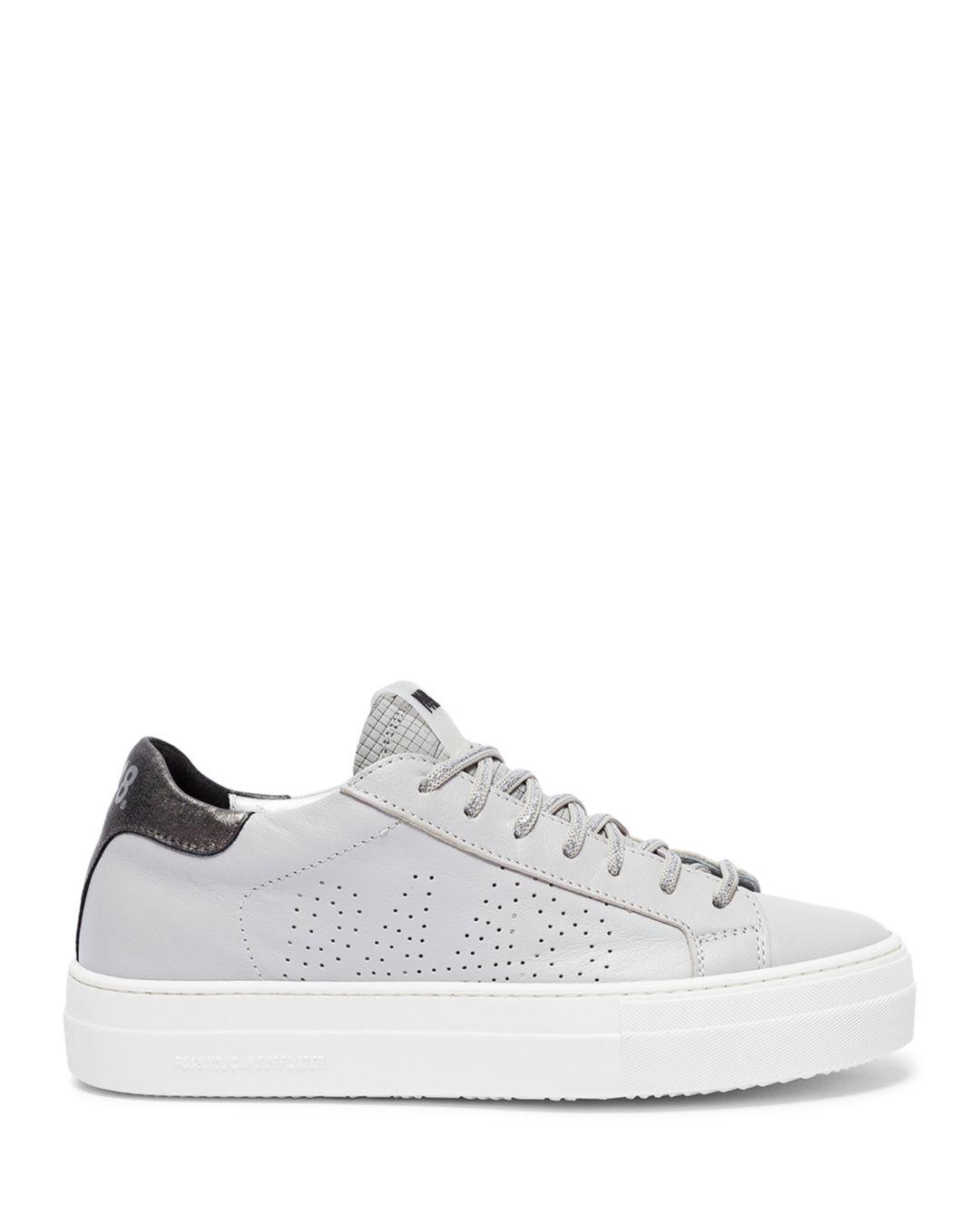 P448 F23 Thea Lace Up Low Top Sneakers in White | Lyst
