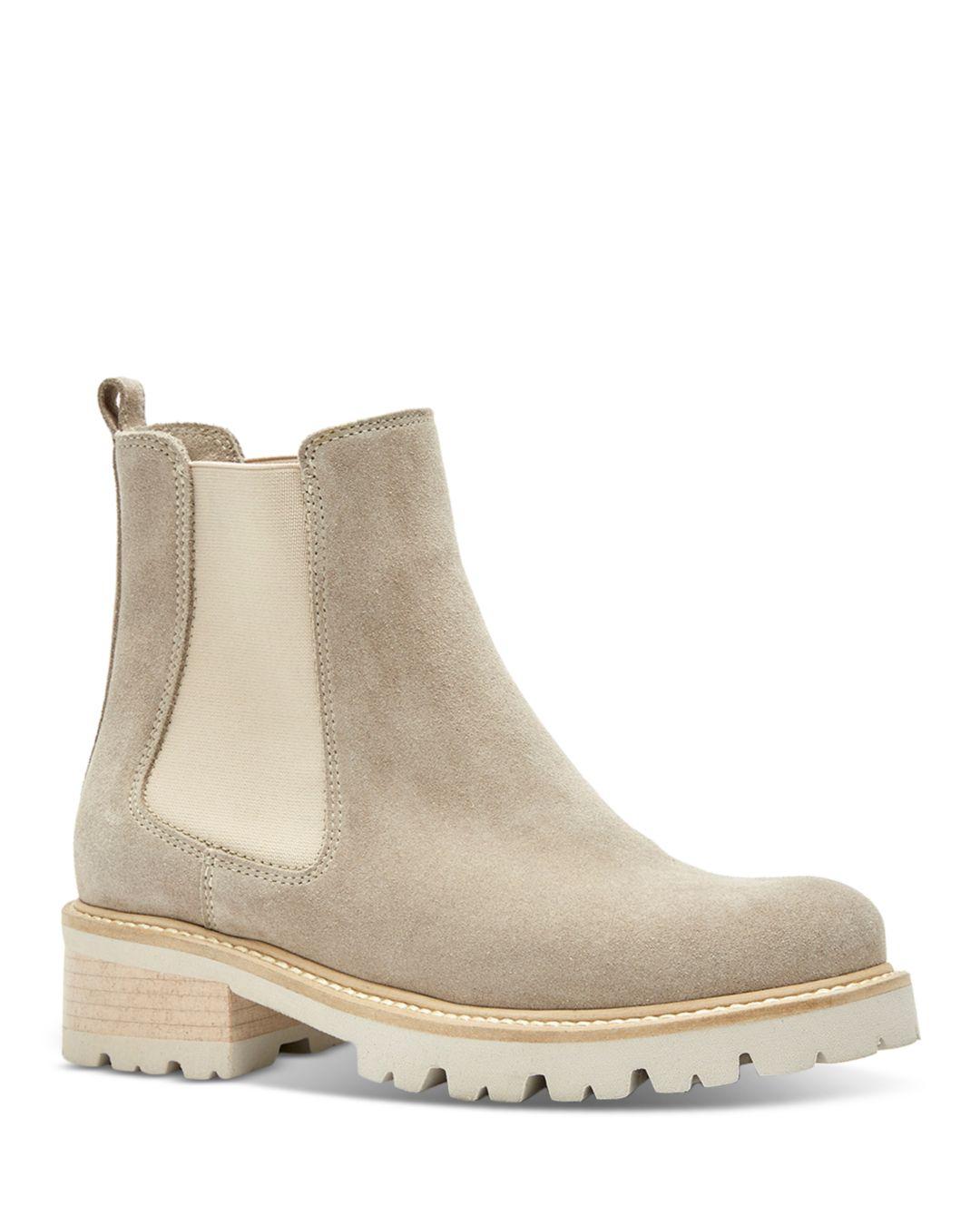 La Canadienne Carla Pull On Lug Sole Chelsea Boots in Natural | Lyst