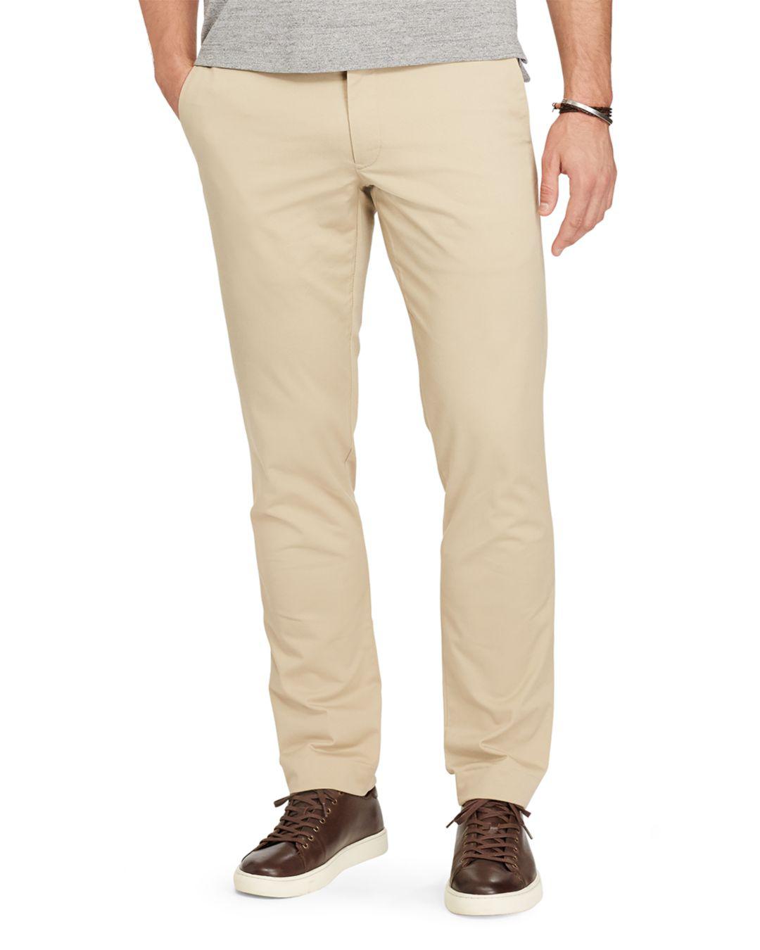 Polo Ralph Lauren Stretch Twill Slim Fit Pants in Natural for Men - Lyst
