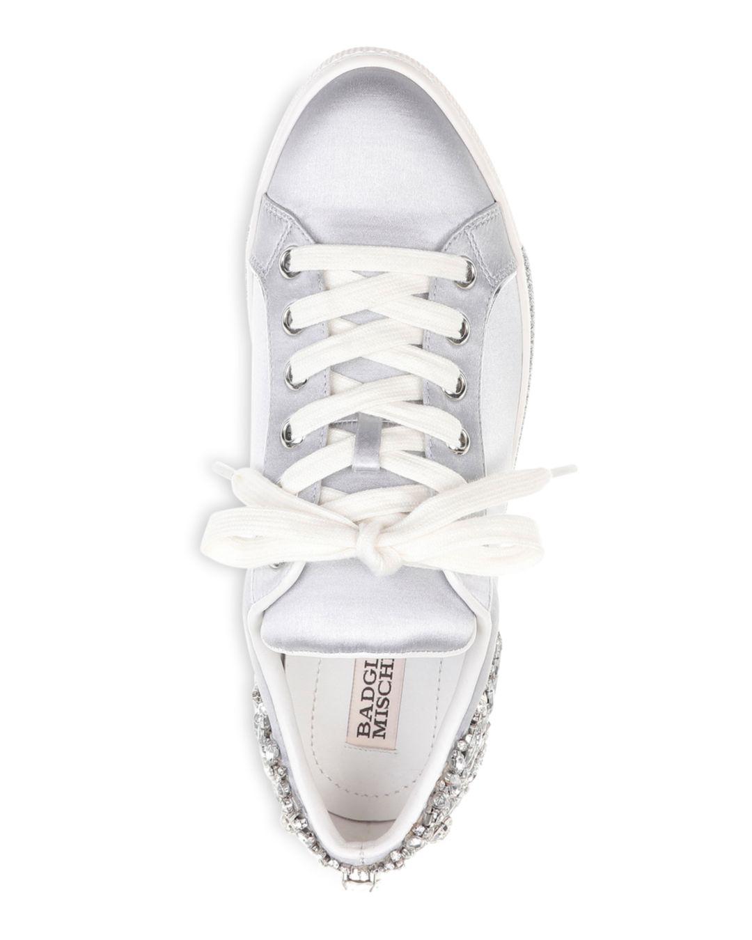 badgley mischka shirley crystal embellished sneaker