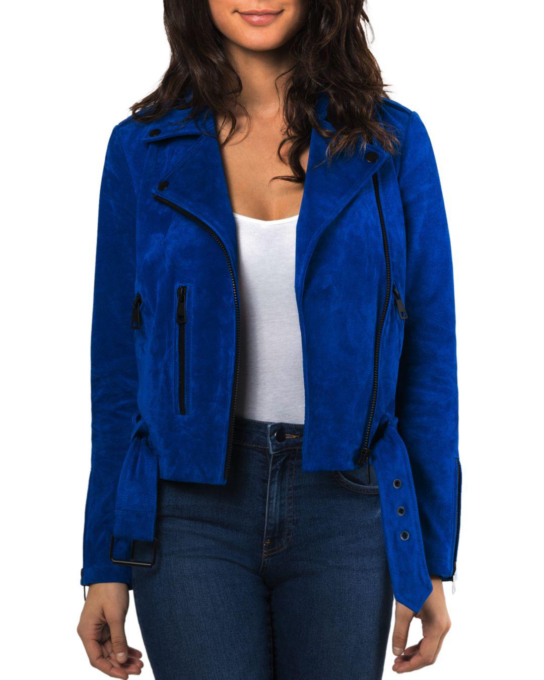 cobalt blue suede jacket