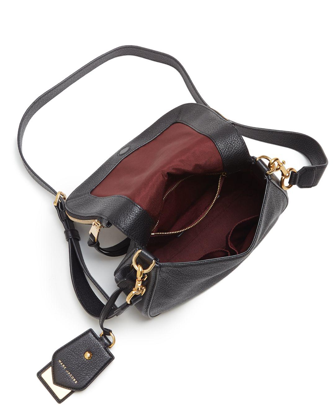 Marc Jacobs Recruit Small Nomad Leather Saddle Bag in Black | Lyst