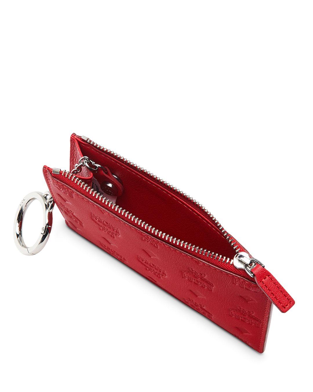 red mcm key pouch