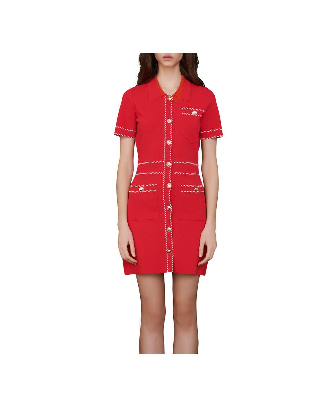 Maje Synthetic Ross Knit Shirt Dress in 