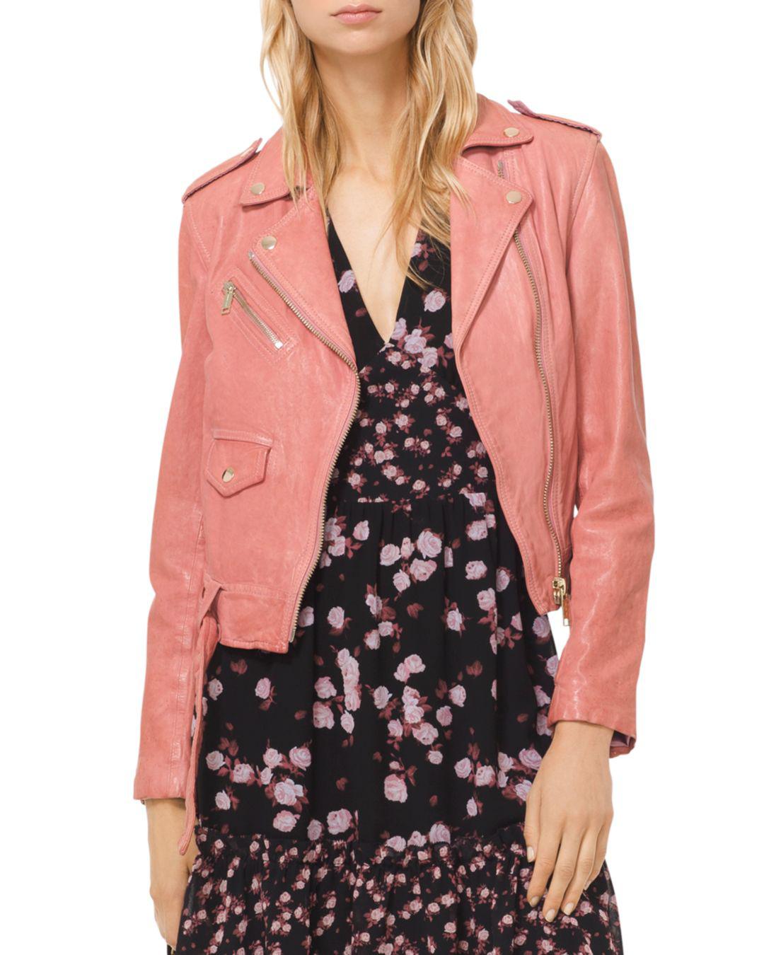 dusty rose leather jacket