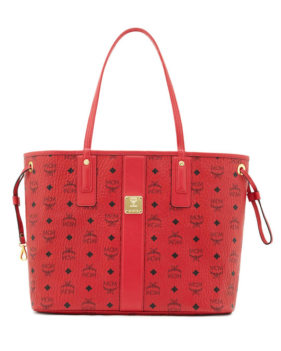MCM Canvas Medium Liz Reversible Tote in Ruby Red (Black) Lyst Canada