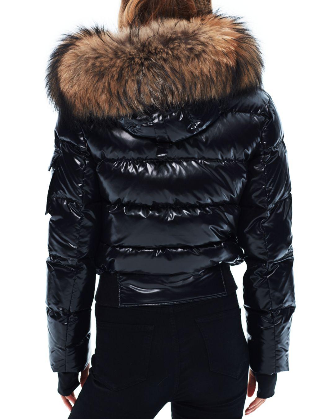 Sam. Skyler Fur Trim Short Down Coat | Lyst