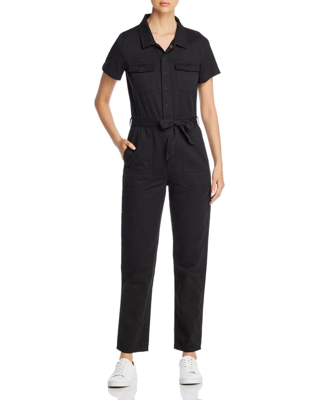 short sleeve jean jumpsuit