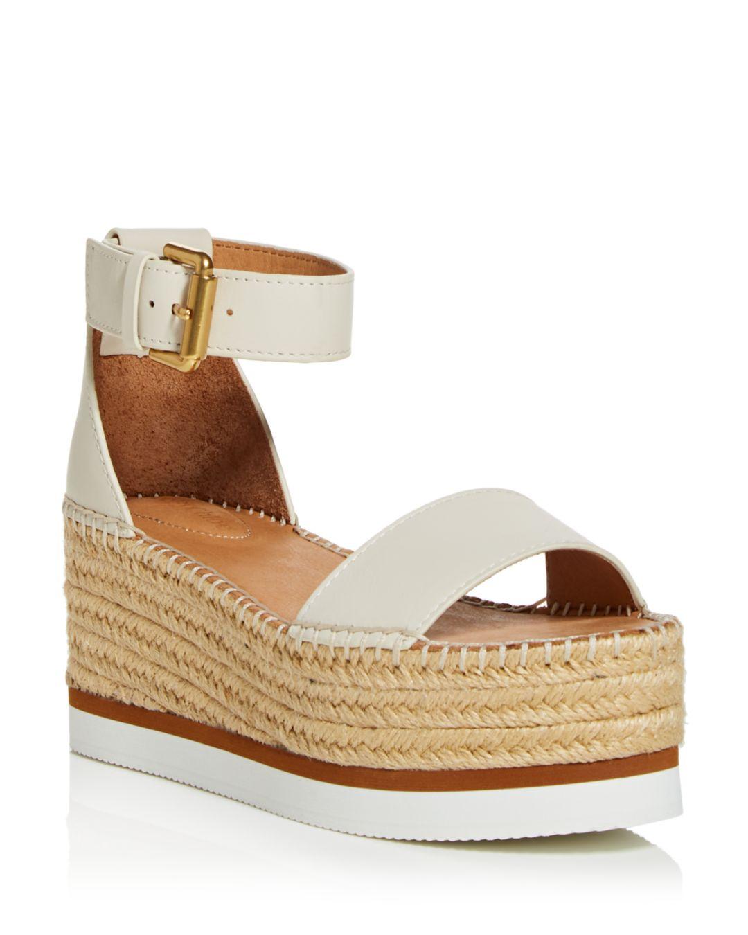 See By Chloé Glyn Espadrille Platform Wedge Sandals in Metallic Lyst