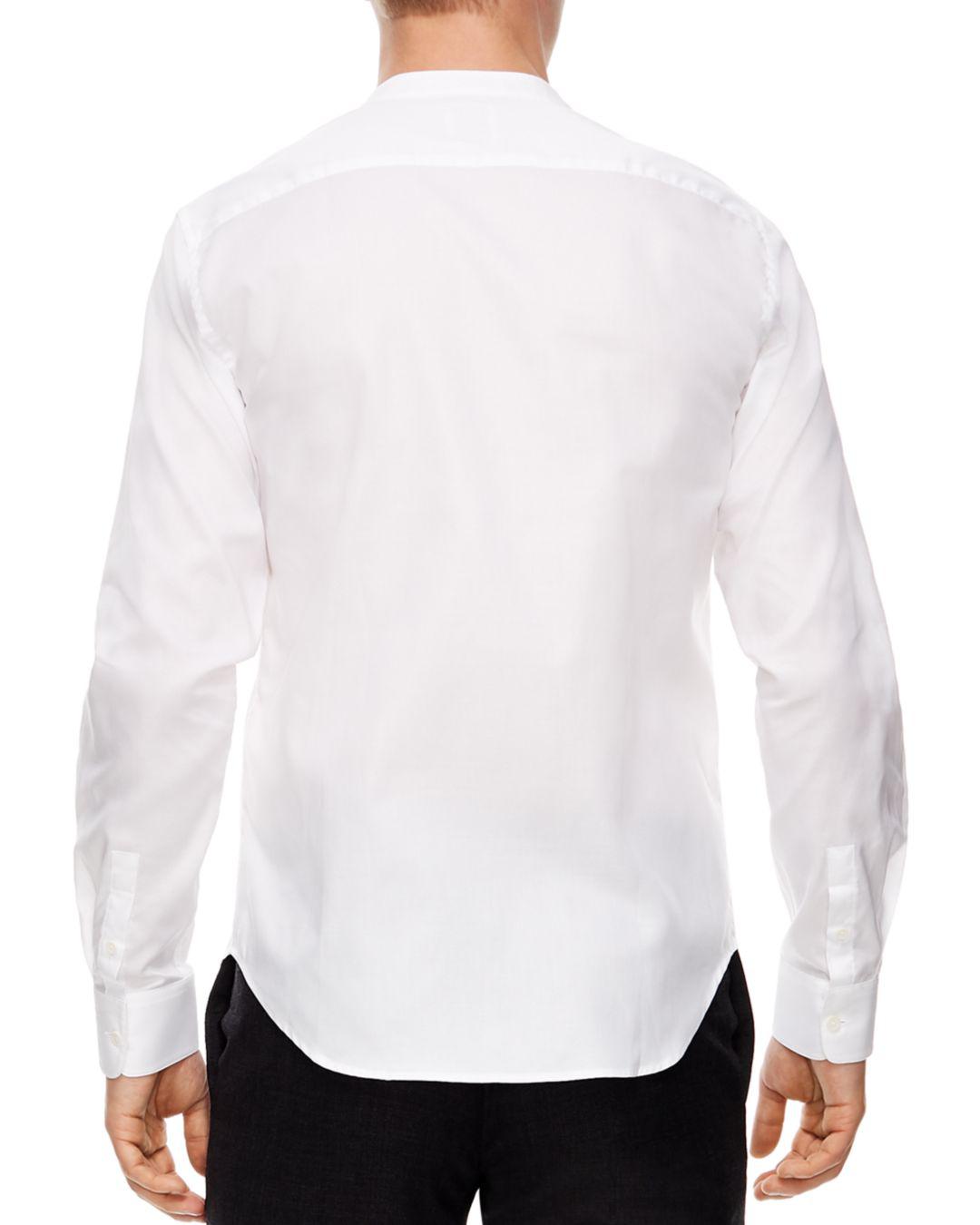 Sandro Oxford Banded-collar Slim Fit Button-down Shirt in White for Men ...