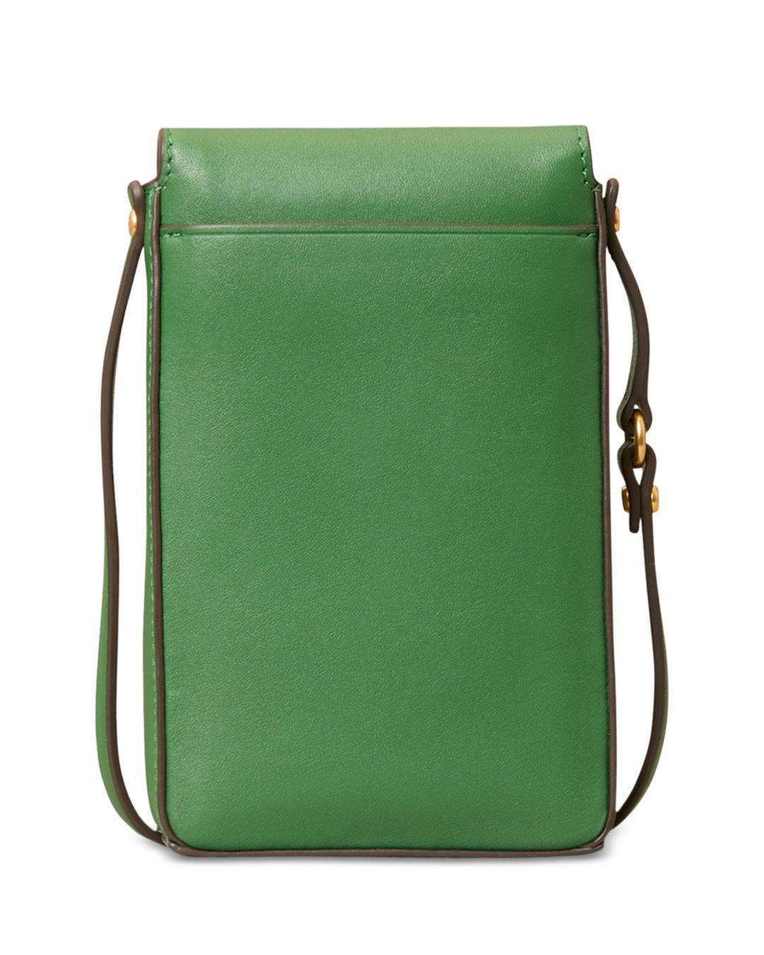 Tory Burch Miller Metal Leather Crossbody Phone Case in Green Lyst