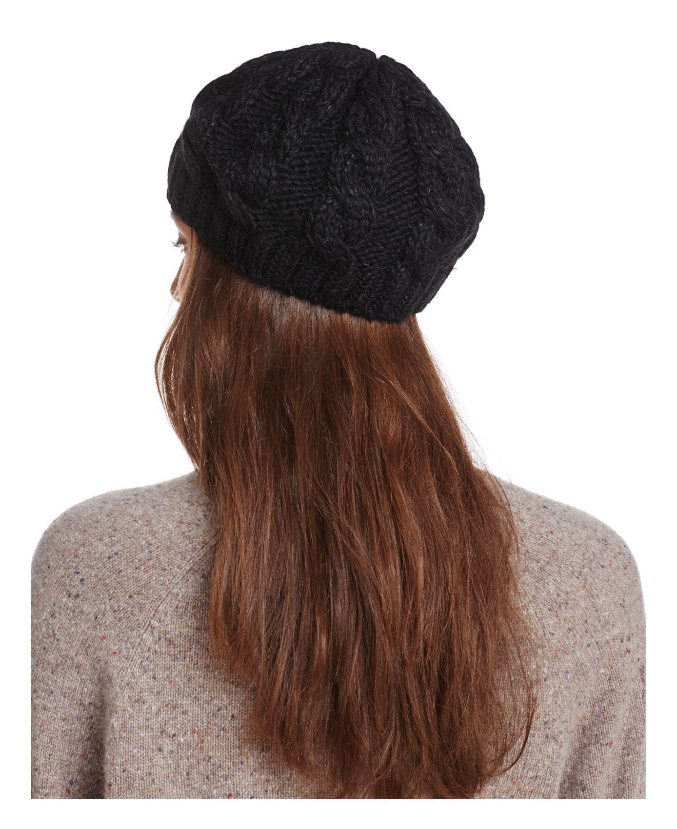 Lyst Aqua Chunky Braid Beret in Black