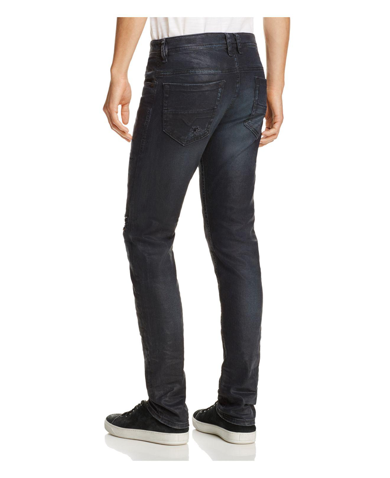 DIESEL Denim Thommer Slim Fit Jeans In Coated Black for Men Lyst