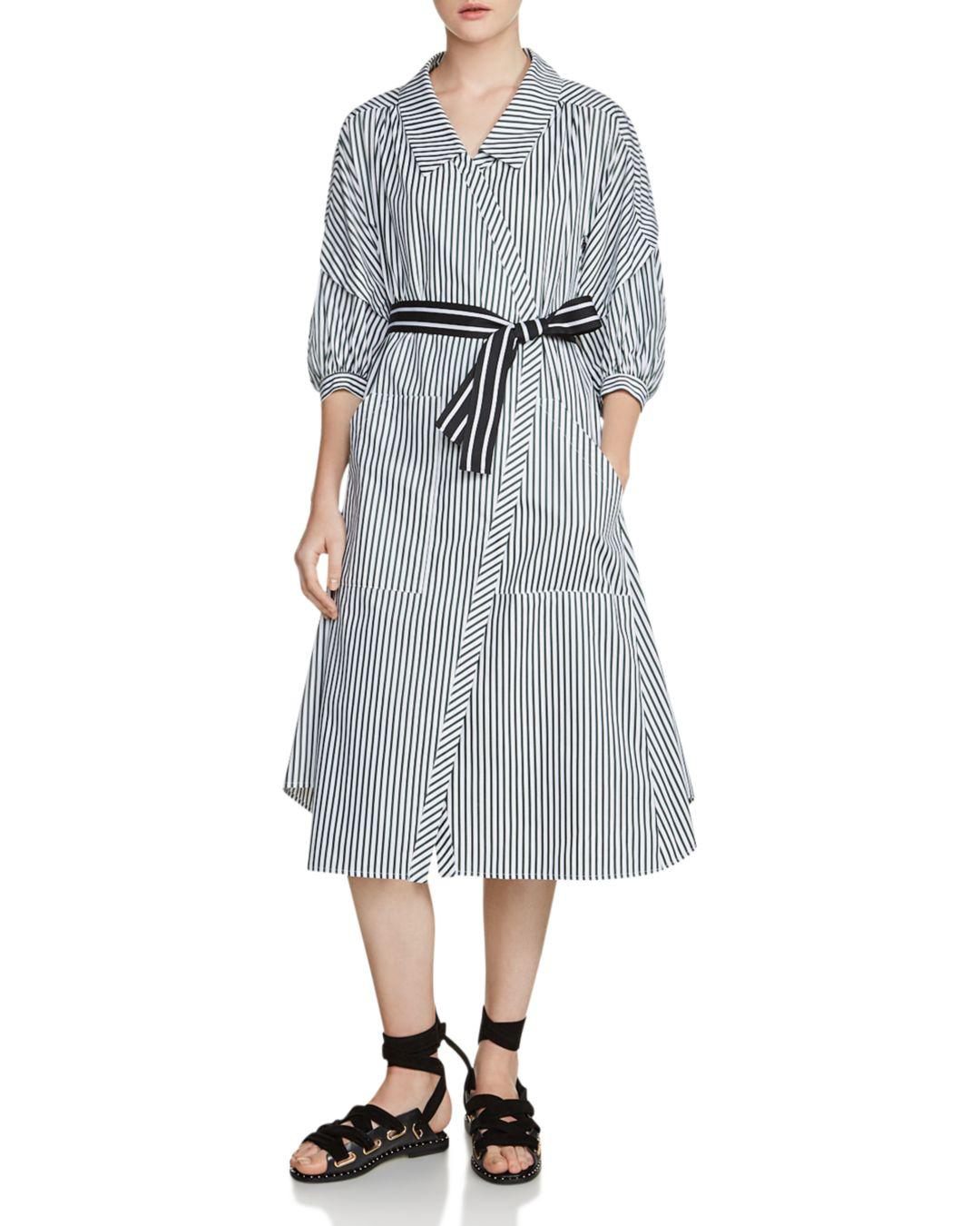 maje striped shirt dress