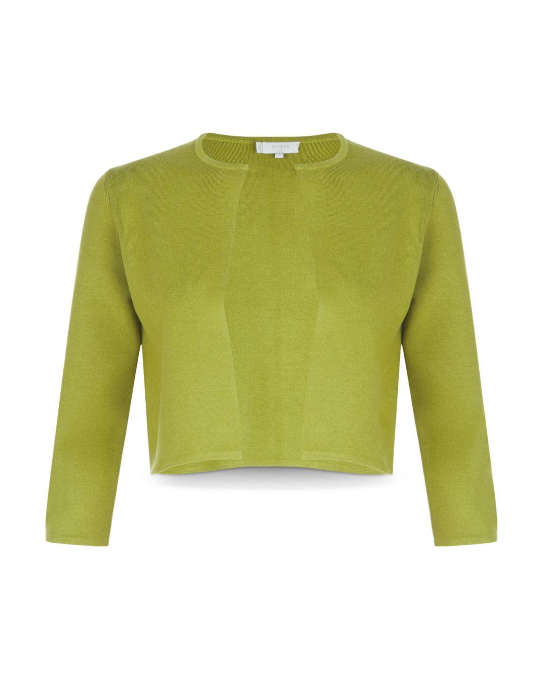 Hobbs Synthetic Ella Cropped Cardigan in Green - Lyst